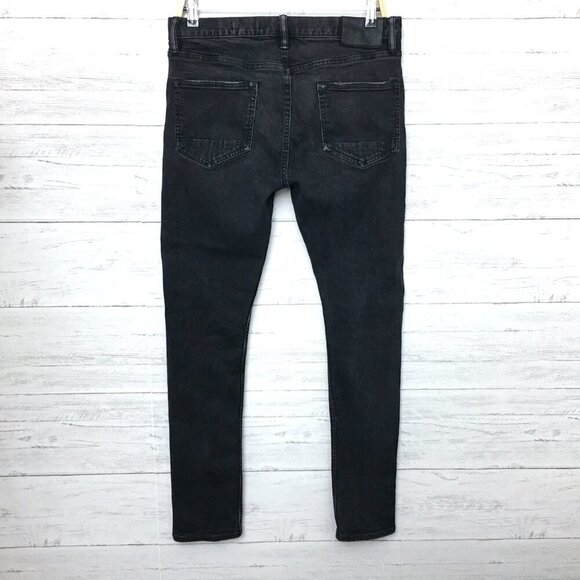 Allsaints Men's Washed Black Cigarette Skinny Jeans Button Fly Distressed 30x31 - Picture 2 of 10